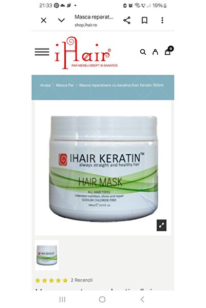 Ihair Keratin Masca hranitoare de par