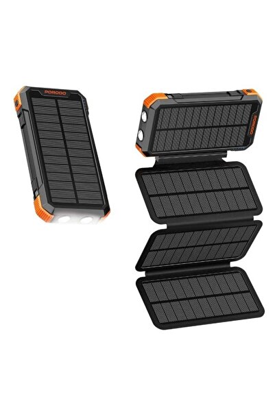 porodo 4-Panel Solar Power Bank 20000mAh with 20W PD Fast Charger, Detachable...