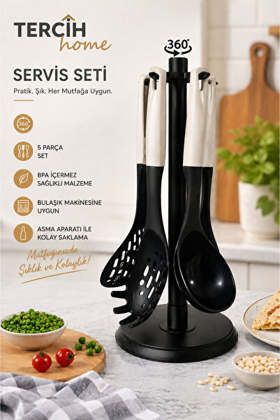 Tercih Home 6 Piece Serving Set with Stand Heat Resistant Kitchen Serving Set...