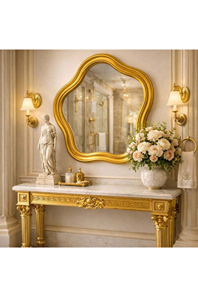 Vivendo Oglinda decorativa ondulata 60x70 cm – design elegant pentru baie, ho...
