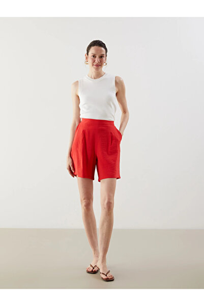 LC Waikiki Orange Women's Shorts with Elastic Waist