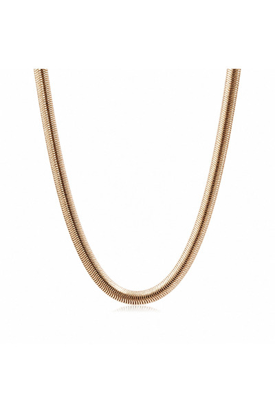 Sjour Thick Italian Paste Gold Steel Women's Necklace 45 cm - Body-Clinging N...