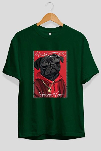 Ankhises تي شيرت Dog For Love 11 أخضر اللون مطبوع عليه صورة كلب، مصنوع من الق...