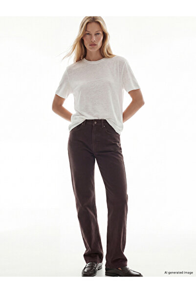 LC Waikiki Nevavm High Waist Straight Fit Women's Jean Pants with Difference