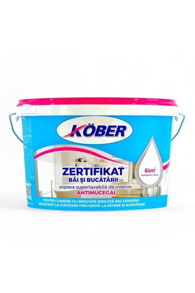 Kober Vopsea lavabilă ZERTIFIKAT pentru baie și bucătărie, 4L, / V4110B-P4L