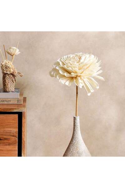 PAN HOME Evelyn Handmade Dried Dalia Flower Stick H100cm- Natural