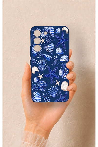 Vip Case Samsung S22 Uyumlu Deniz Kabuğu Desenli Silikon Kılıf