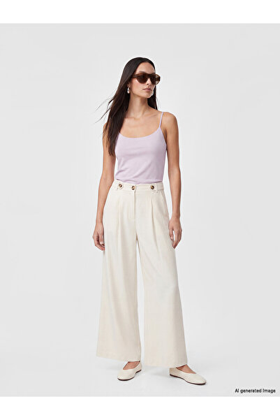 LC Waikiki Özmarka New Season Loose Fit Women's Pleated Fabric Trousers
