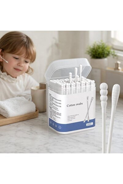 Generic 200 Pure Cotton Cleaning Swabs Double Ended Cotton Buds Ear Nose Nave...