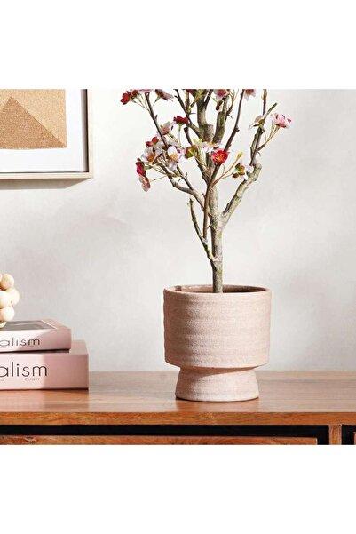 PAN HOME Maura Stoneware Planter 14x14x14cm - White