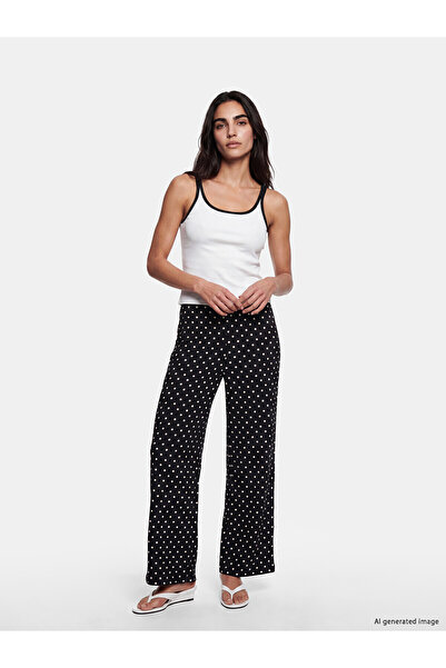 LC Waikiki Vizyon New Season Women's Polka Dot Trousers with Elastic Waist