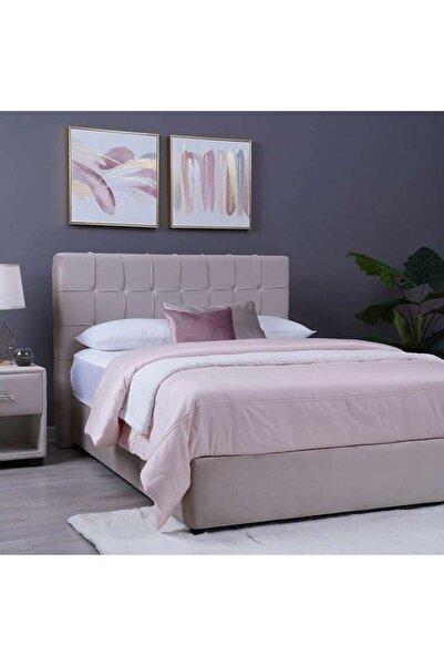 PAN HOME هيرمونيا هيدبورد مخمل بيج L-150: ارتفاع 125 سم
