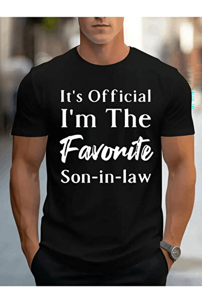 NOURAM ITS OFFICAL I AM THE FAVORITE SON IN LAW Mens TShirt Comfortable Crew ...