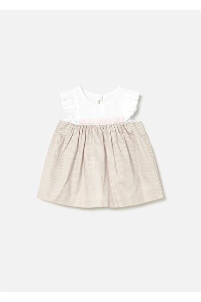 MAYORAL Baby Girl Ruffle Dress Beige 1824