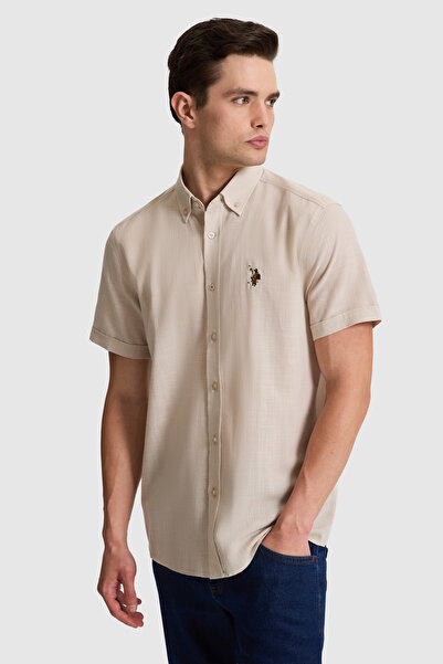 U.S. Polo Assn. Erkek Taş Kısa Kollu Gömlek 50320240-VR049