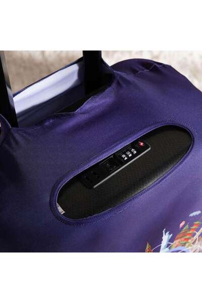 PAN HOME World Travel Printed Luggage Cover Small - Blue