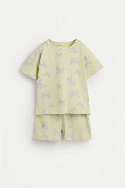 LEFTIES Desenli kısa pijama takımı