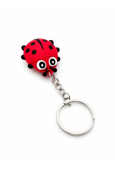 KAYLANIN DÜNYASI Cute Ladybug Keychain Red Color Silicone Keychain Bag Ornament Gift Accessory (the Product Is Exactly the Same)