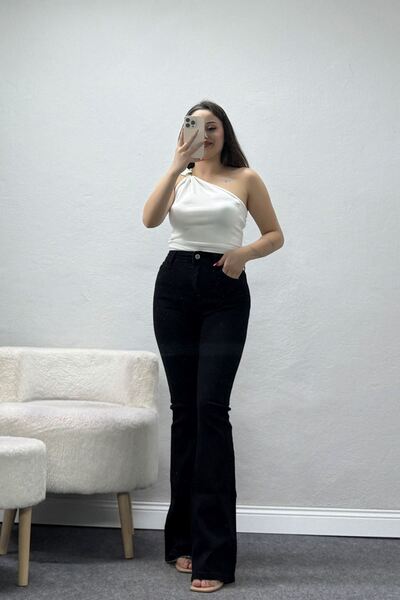 BELENDİR Women's Spanish Denim Pants Black