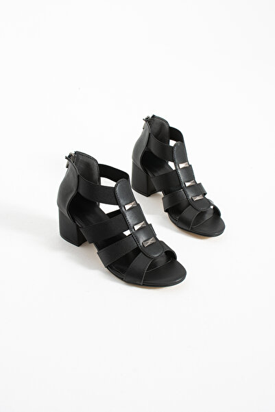 Madam Tarz Crt-Prm Thick Heel Elastic Sandals
