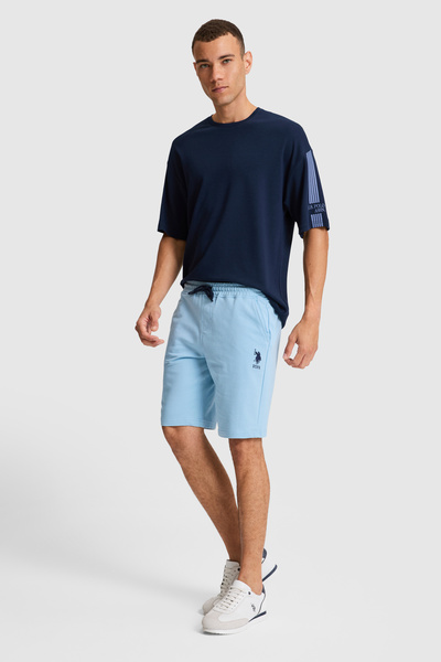 U.S. Polo Assn. Erkek Mavi Örme Şort 50322605-VR036