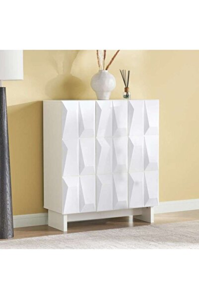 PAN HOME Abiyat Shoe Rack 16 Pairs With 3 Door - White