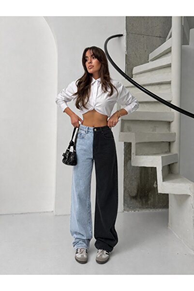 bluemarlin PANTALONI DENIM/BLugi CU PICIOARE LĂRGI, ÎN DOUĂ CULORI