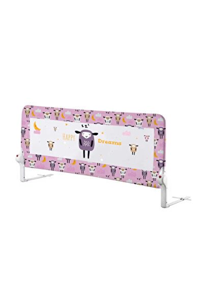 GUİMO Bară de siguranță pliabilă pentru pat 204 x 65 cm, Design cu oițe roz