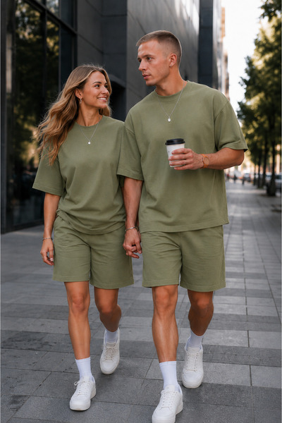 YAKAMEL Unisex Kadın Erkek Oversize 2 İplik Pamuklu Modal Penye Premium Rahat...