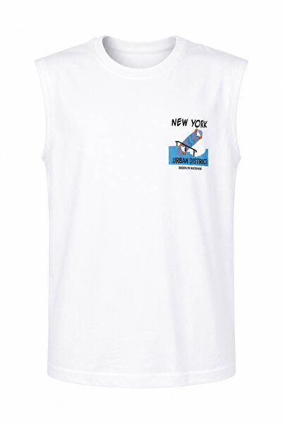 trender 8045 New York Baskı Beyaz Erkek Çocuk Atlet 26YSS2000044