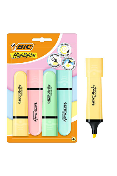 Bic Set 4 evidentiatoare cu varf modular, Bic, Pastel