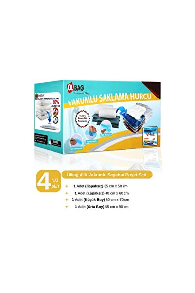 Empressco 4'lü Vakumlu Poşet Seti Seyahat için(2 Adet Çorap,İç Çamaşır - 2 Ad...