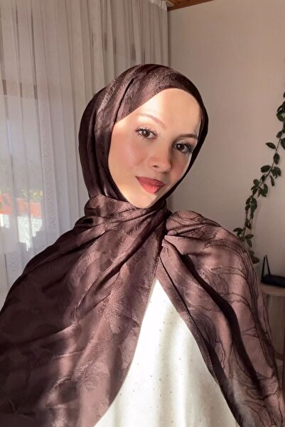 Madame Polo Premium Jacquard Shawl Ivy Pattern - Bitter Brown