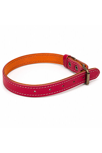 Redis Pet Червен нашийник за куче от естествена кожа, малък размер 45x2см, ре...