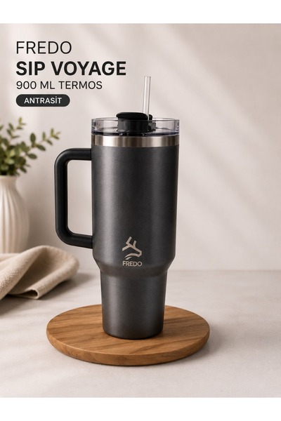 FMS Fredo Sip Voyage Thermos Black 900ml
