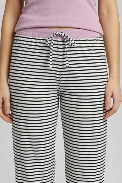 Mısırlı Egyptian Women's Cotton Striped Pajama Set Lilac/Black
