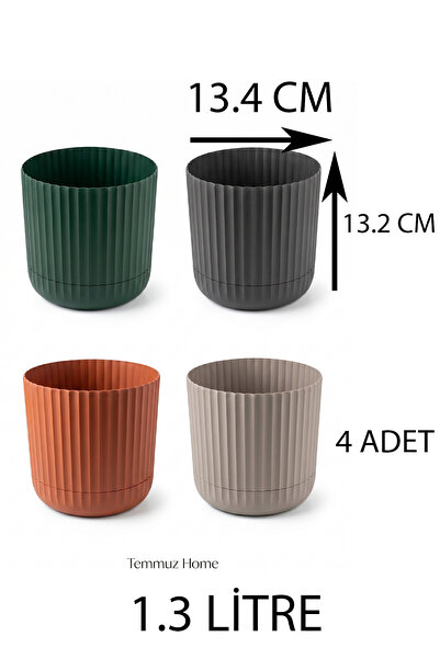 TEMMUZ HOME Premium Zeraf Çiçek ve Bitki Saksısı Seti 4'lü Set(İlan Saksılar İçindir)