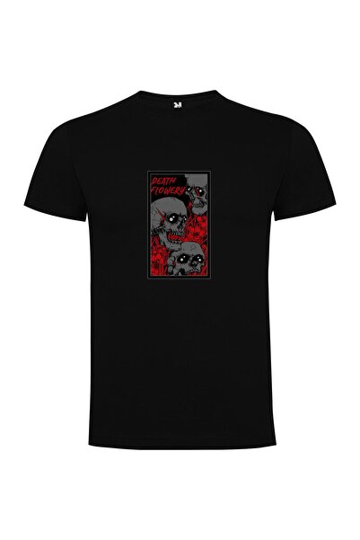 iLovePrints Skull Blossoms Tshirt