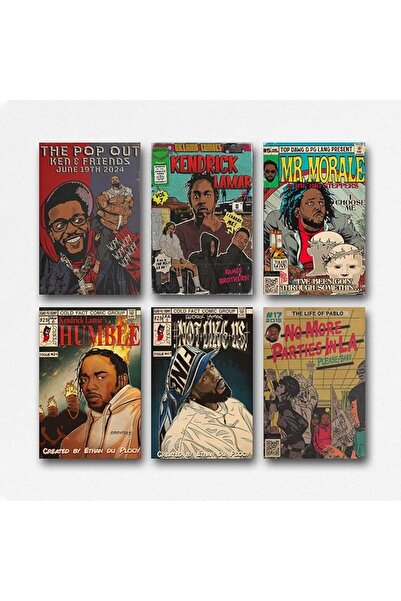 ESSESORIES Luhaoli Kendrick Lamar Comic Book Style Aesthetic Poster Wall Art ...