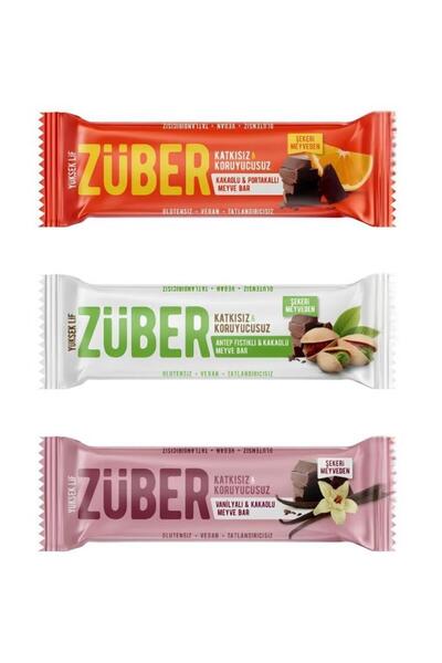 Züber Fruit Bar Trial Pack 40g X 3 Pieces (Pistachio, Orange, Vanilla)