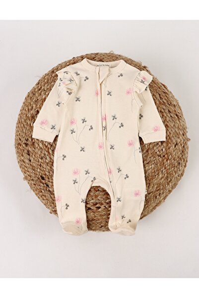 MiniKids Salopeta cu botosei Mady, crem