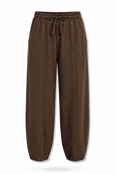 5in1Canpolat Brown Tencel Trousers 0863