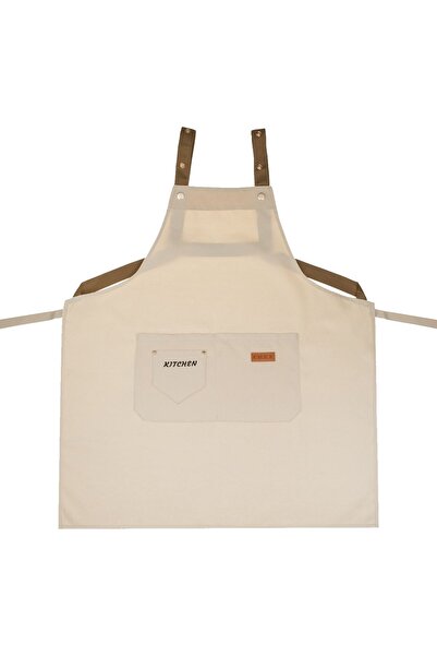 Z Store Șorț de bucătărie bej cu buzunare "Kitchen Chef" 55x75cm