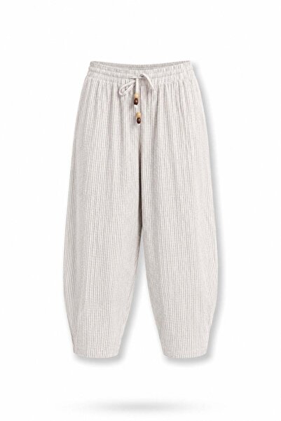 5in1Canpolat Brown Striped Barrel Pants 51427