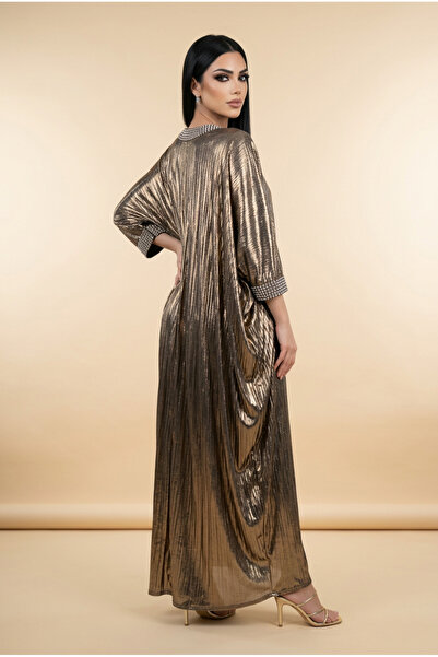almasa alswda Kuwaiti Jalabiya Shiny Gold Embellished