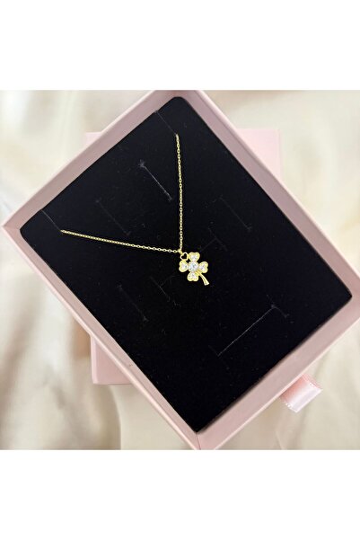 Lovera Jewellery 925 Ayar Gümüş Sertifikalı Dört Yapraklı Kalpli Yonca Kolye