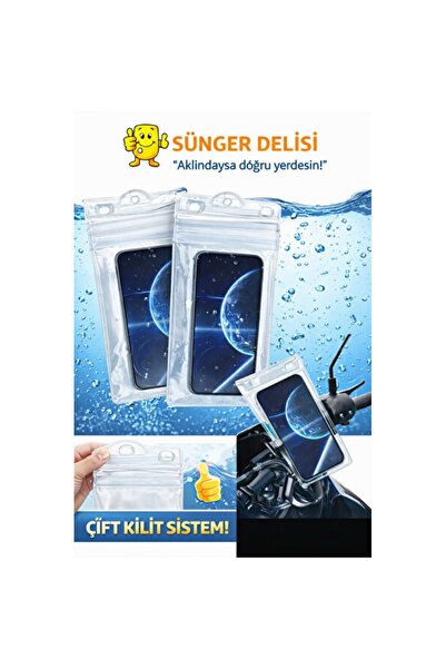Empressco 2 ADET Su Geçirmez Telefon Kılıfı – Çift Kilit Sistemli, Motorcu Ha...