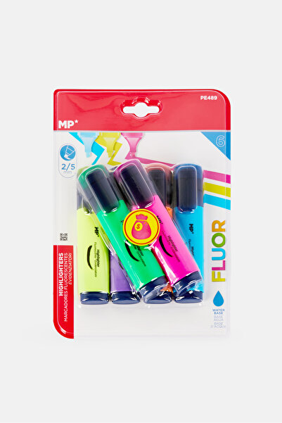 Main Paper 6 Pcs Fluorescent Markers 2,5mm, Multicolor