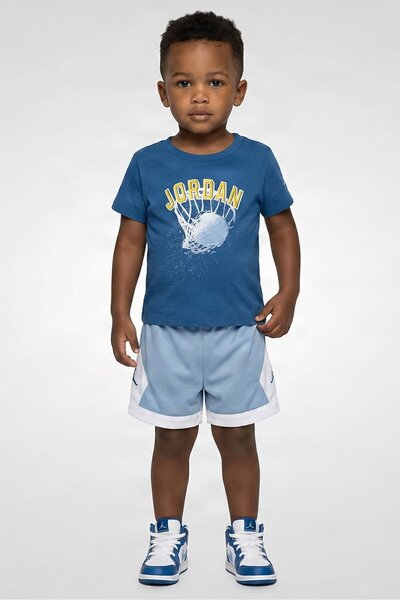 Nike Toddlers Boy 2 Pieces Brand Logo Outdoor T-Shirt With Shorts Set, Multic...
