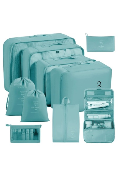 Choice10 11 PCS Blue 7/8/9/10 Pcs Set Travel Organizer Storage Bags Suitcase ...